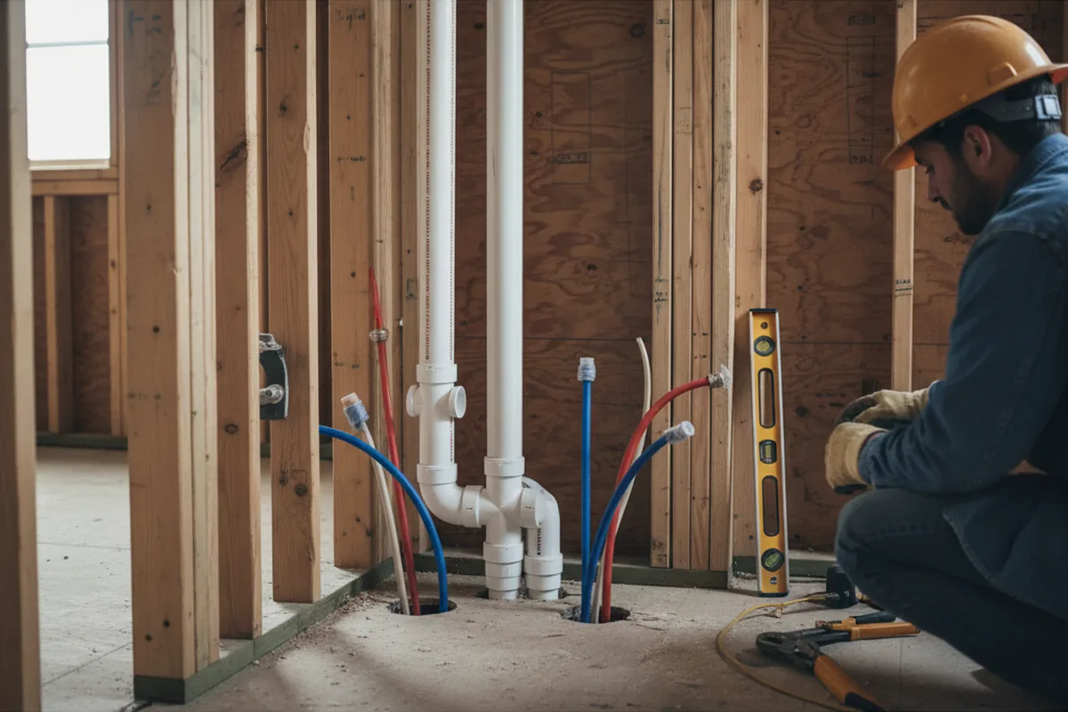 Drain and supply rough-in during Sump Pump Repair in Southview