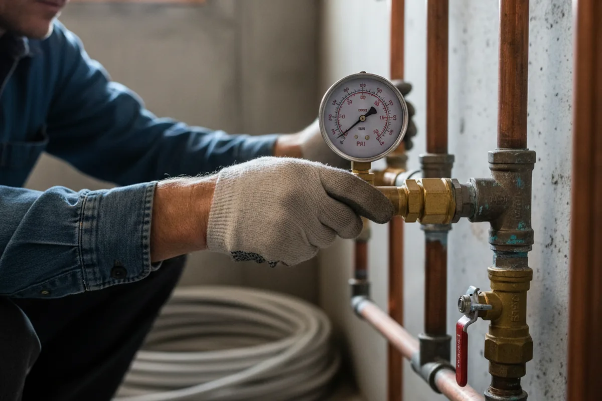 Pressure testing a repaired line during Water Line Repair in Southview